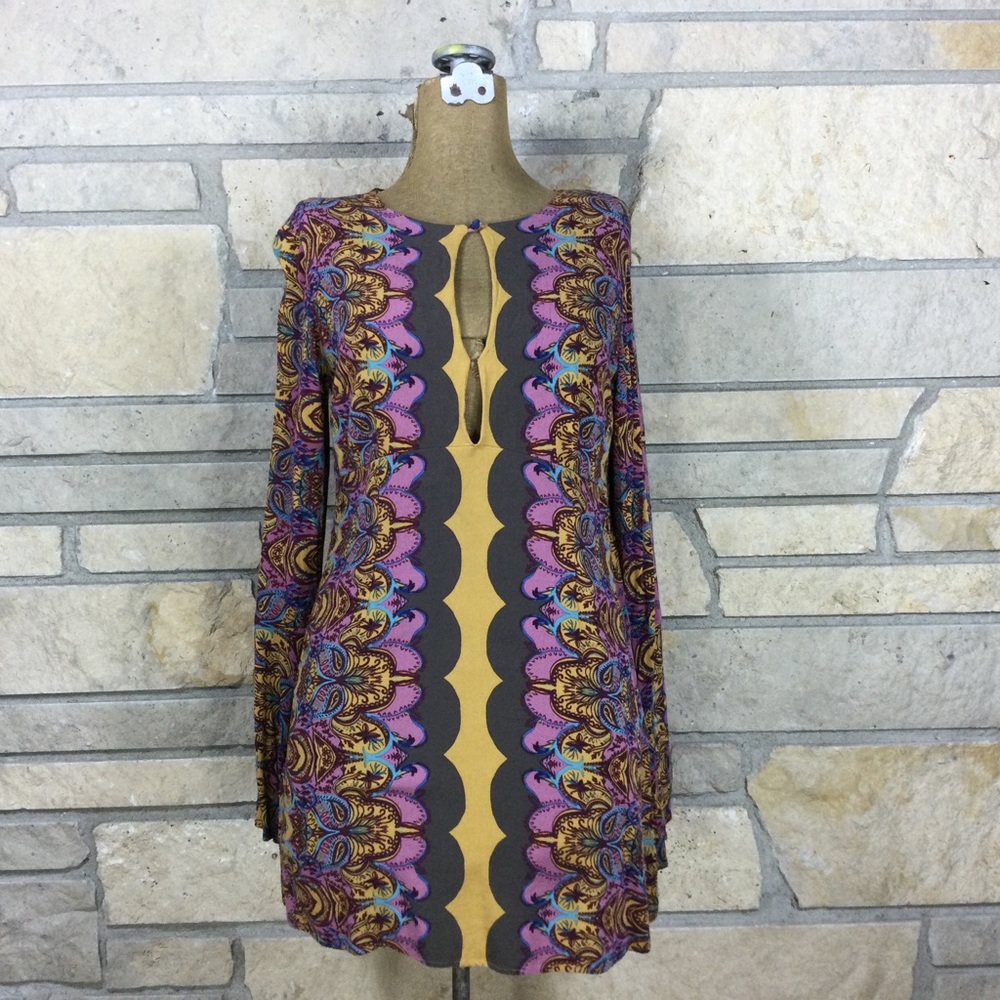 Free People Ossie Vibes Dress in Gold Combo